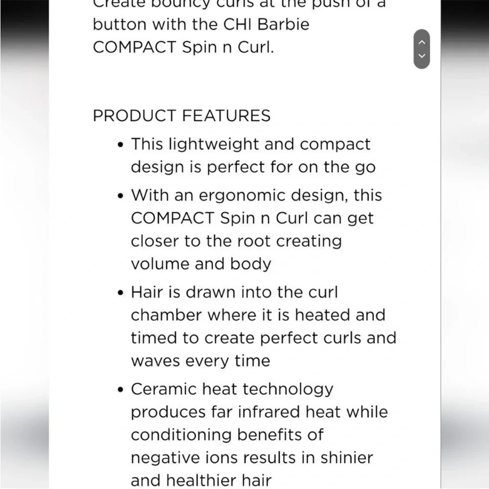 New Chi X Barbie 1” Ceramic Rotating Curler Pink 50th Anniversary Collection